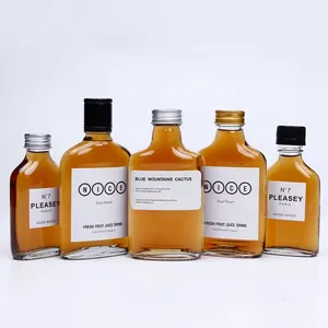 Großhandel 200ml Custom Design Flasche kalt gebrühte Kaffee Glasflasche mit Schraub deckel für Saft Sauce Schnaps öl