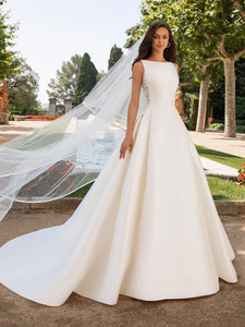 S1147t Thanh Lịch Hoàng Gia ren Gown hot-bán mùa xuân cô dâu Wedding party DRESS móc hình vai thiết kế chapel Train ODM cung cấp - Product Image 4