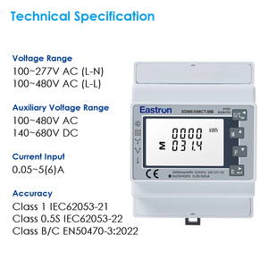 Medidor Multifunción Trifásico Eastron SDM630MCT-MB, Salida de CTs 1A/5A, Comunicación Mbus, Medidor de Energía Inteligente - Product Image 3