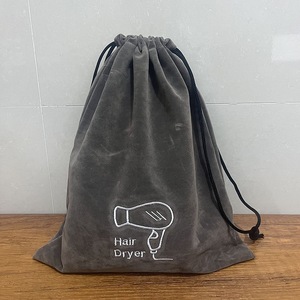 Bolsas de almacenamiento de terciopelo de gama alta con logotipo personalizado para secadores de pelo de hotel Bolsas flocadas personalizables para boutiques de casas de huéspedes - Product Image 5