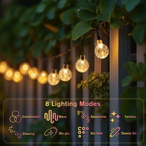 ไฟประดับตกแต่งสวนแบบโซลาร์เซลล์ LED รูปทรงลูกบอลคริสตัลกันน้ำสำหรับเทศกาลคริสต์มาส ขายดี - Product Image 4