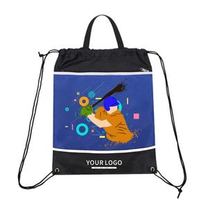 Promoción de Fábrica, Buen Precio, Mochila Personalizada con Cordón de Poliéster, Bolsa Deportiva con Cordón, Bolsa de Gimnasio con Bolsillo Lateral - Product Image 1