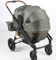Poussette pliable à cadre en acier inoxydable personnalisée, haute, pour jumeaux de 3 ans