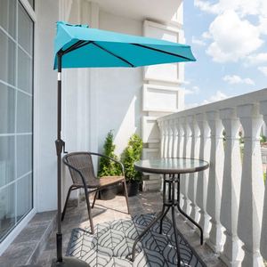 Sombrilla <span class=keywords><strong>de</strong></span> 9 pies para exteriores, semicircular, para patio, jardín, bistró, pared, balcón - Product Image 1
