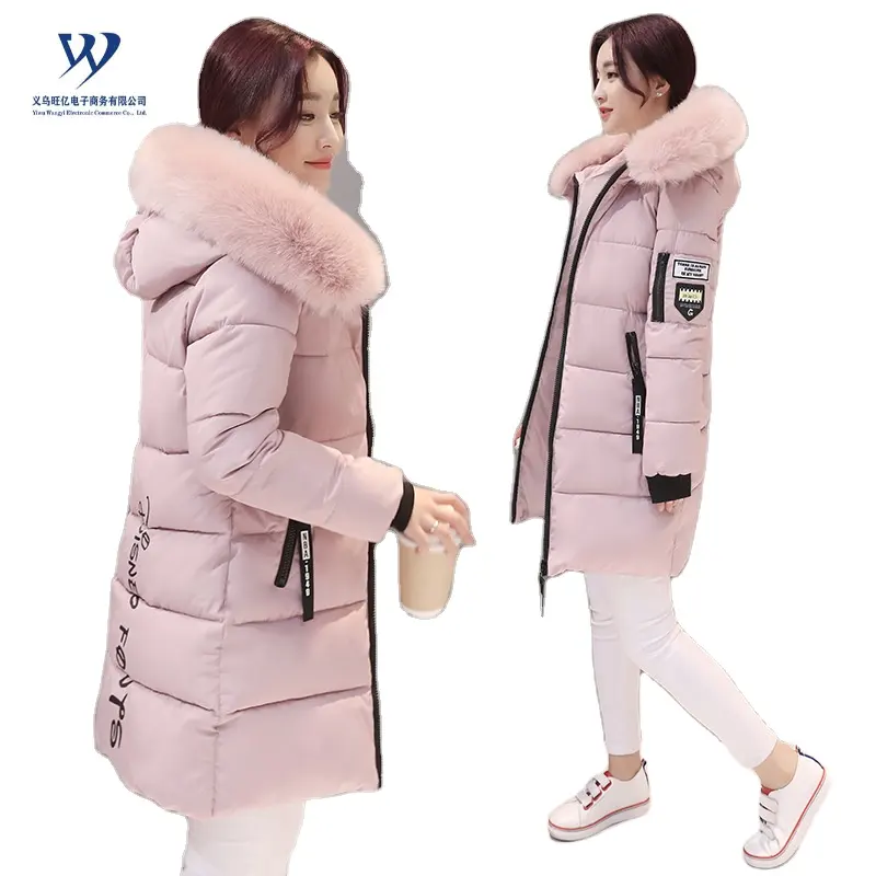 2022 winter puffer jacket ladies warm hooded cotton-padded clothes women slim long down winter jackets women coats