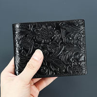 Cartera corta plegable para hombre, monedero con bolsillo frontal para monedas con 13 tarjeteros, Cartera de cuero genuino para hombre