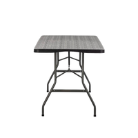 Table à manger rectangulaire pliable en plastique Bluebow pour une utilisation en extérieur dans les parcs, le camping, les barbecues et les pique-niques
