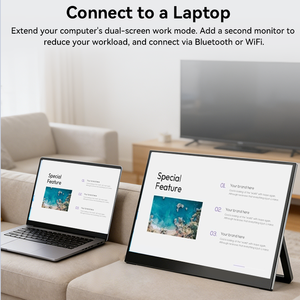15.6" Full HD 1920x1080 IPS Anti-Glare <b>Wireless</b> Portable Monitor 60Hz Slim Bezel Type-C HDR 10 4ms Response Built-in <b>Speaker</b> - Product Image 5