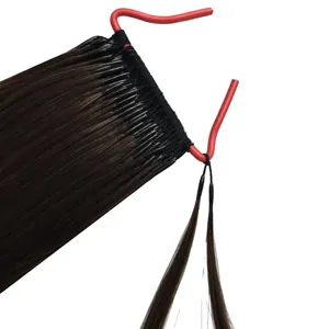 Korea-Haarproduct Kleuren Koreaanse Coloring Nano-Care Extensions Fabrieken In No-Tip Human Extension Rubber String Double