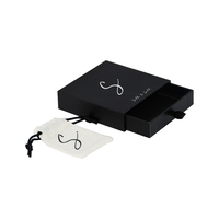 Boîtes cadeaux personnalisées haut de gamme noires pour bijoux, en carton avec lamination mate, tiroir coulissant pour bijoux, boucles d'oreilles, bagues, bracelets