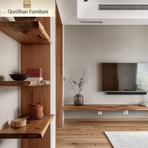 Étagères murales flottantes vintage en bois massif naturel, multi-niveaux, résistantes à l'humidité, pour le rangement de livres, meubles de rangement, support de rangement pour <span class=keywords><strong>CD</strong></span> - Product Image 5