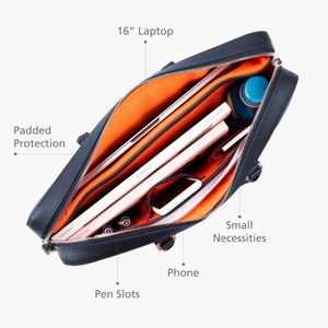 Túi xách laptop da thật cao cấp, màu xanh dương đậm, kiểu dáng cổ điển dành cho luật sư - Product Image 2