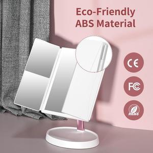 MS-01RC US Hot <span class=keywords><strong>Sale</strong></span> Vanity Touch <span class=keywords><strong>Miroir</strong></span> de maquillage à trois volets avec lumières - Product Image 3