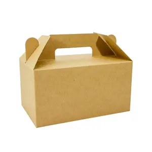 定制食品级牛皮纸纸包装炸鸡盒带手柄