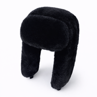 Sombrero de Pescador Unisex de Felpa Sintética de Conejo Rex, Estilo Europeo-Americano, para Invierno, Cálido, para Fiestas, Deportes Casuales