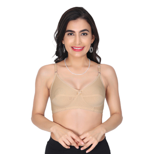 Soutien-gorge en coton uni pour femme, couvrant entièrement la poitrine |   Soutien-gorge quotidien doux et respirant |   Sangles réglables |   U-Back |   Fermeture au dos |   A–E - Product Image 1
