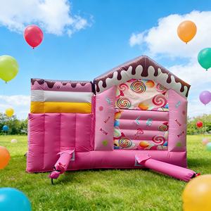 Gorila inflable con tema de Parque Infantil de caramelo Rosa personalizado, castillo hinchable para niños, casa de rebote - Product Image 5