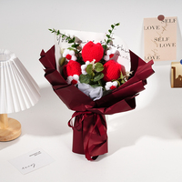 Vente en gros Crochet Tulipes Fini Tricoté à la main Bouquet de fleurs Cadeau Saint Valentin