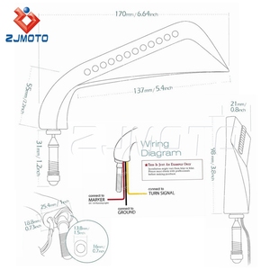 5/16 Inch Xe Máy Gương Side Rear View Gương Với Đèn LED Tín Hiệu Lần Lượt Chạy Ánh Sáng Đối Với Harley Davidson - Product Image 6