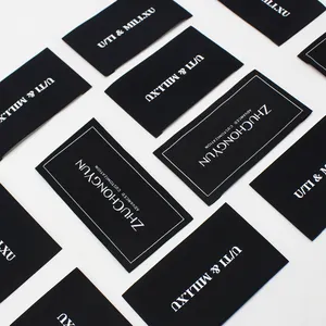Customized Logo Printed Woven Labels and Tags Smooth Main Labels for Textiles and Bags Eco-Friendly Polyester Material