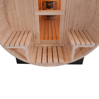 Kit de sauna en baril pour 6 personnes - Pré-assemblé avec chauffage, sauna en pin blanc tout temps pour la détente dans la cour
