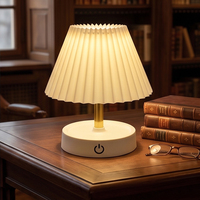 Lámpara de Mesa LED Telescópica con Altura Ajustable, Control Táctil, Recargable, Pantalla Plegable, Luz Cálida, Lámpara de Escritorio para Mesa de Noche