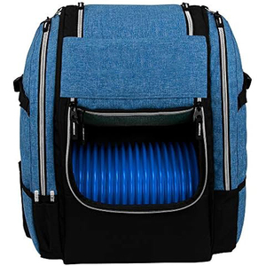 Échantillon gratuit Sac de disc-golf imperméable 1823 avec un design tendance noir et rouge avec une poche supérieure supplémentaire généreuse pour le fabricant - Product Image 2