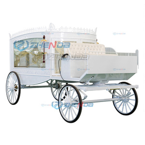 Carroza Fúnebre Blanca Tirada por Caballos, Carroza Fúnebre Remolcable Duradera, Carroza Fúnebre Lujosa Tirada por Caballos - Product Image 1