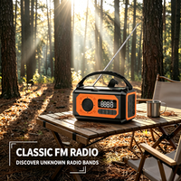 Radio de Emergencia SOS de un Solo Toque, Radio AM/FM/WB con Manivela Solar de 10000 mAh