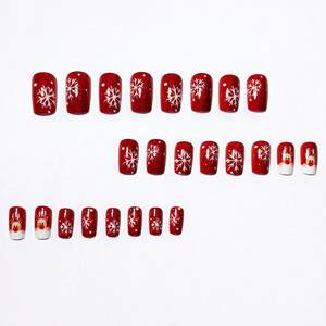 <span class=keywords><strong>Linda</strong></span> 24 pièces de série de Noël transfrontalière nouvelle armure portable dessin animé mignon flocon de neige renne nail art produits pour les ongles - Product Image 4