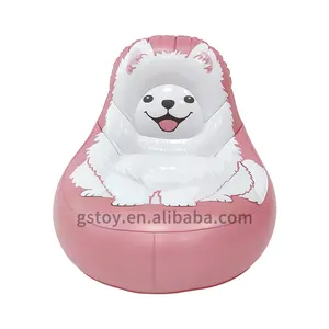 New Design Dog Cartoon PVC Nimi Baby L Shaped Seat Chair Children Air Couch Inflatable Animal Sofa For Kids