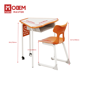 Minyi Daisy hiện đại di chuyển đào tạo bàn ghế đặt với bánh xe thoải mái nhựa nội thất trường học sinh viên bàn ghế - Product Image 4