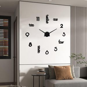 <span class=keywords><strong>Orologio</strong></span> <span class=keywords><strong>da</strong></span> <span class=keywords><strong>Parete</strong></span> Lucktime Grande, Moderno, Stile Art Déco, Analogico, a Batteria, Silenzioso, Senza Cornice in Acrilico, Decorativo per Soggiorno, Camera <span class=keywords><strong>da</strong></span> Letto, Casa - Product Image 3