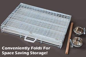 Cages à oiseaux rectangulaires pliables en acier inoxydable de haute qualité avec porte latérale, durables et idéales pour l'élevage en usine - Product Image 4