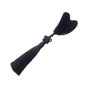 Cadeau promotionnel pour femmes : Gua Sha en jade naturel et obsidienne avec pendentif à pompon pour le visage - Product Image 4