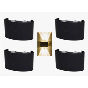 8W LED Flying bozzress lampada da parete esterna finitura nera con luce calda per esterni - Product Image 1