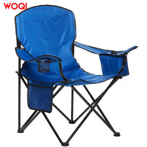 Chaise de camping pliable d'extérieur Woqi, cadre en aluminium, tissu Oxford, bleu ciel, chaise de jardin portable 50x50x80cm - Product Image 2