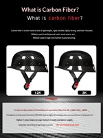 Casques de moto rétro en fibre de carbone et fibre de verre pour hommes et femmes avec visière et lunettes de protection - Design demi-coupe