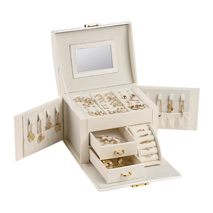 Boîte à bijoux <span class=keywords><strong>rectangulaire</strong></span> multi-couches <span class=keywords><strong>de</strong></span> style européen avec fermeture à loquet, boîte <span class=keywords><strong>de</strong></span> <span class=keywords><strong>rangement</strong></span> multifonctionnelle <span class=keywords><strong>de</strong></span> grande taille pour bagues - Product Image 6
