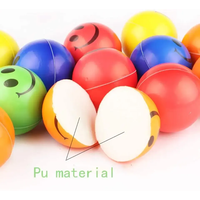 Vente en gros de balles anti-stress en PU de 6,3 cm avec impression de logo, balles en mousse PU personnalisées avec logo