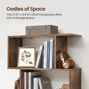 Kệ sách tùy chỉnh mộc mạc Nâu 5-Tier kệ sách cho phòng khách hiển thị - Product Image 2