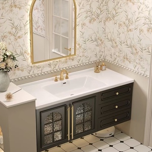 BALOM French Classic Style Bathroom Cabinet Wood MDF Plywood Melamine Vanity with Smart Mirror Ready to Assemble OEM - Product Image 2