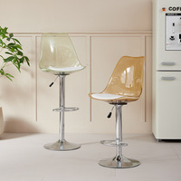 Chaise Tulipe en Acrylique Transparent, Chaise Haute Pivotante en Plastique PET, Chaise de Bar Moderne Minimaliste