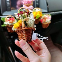 Diffuseur de parfum pour voiture Y-1116, clip de ventilation, mini panier à fleurs séchées mignon, accessoires intérieurs de voiture, désodorisant pour voiture