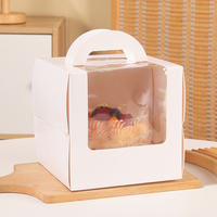 Boîte à dessert 3 4 6 design en gros Boîte en papier pour gâteau à emporter Muffin avec planches et fenêtre Boîte d'emballage pour gâteau