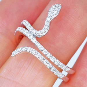 CAOSHI Sang Trọng Punk Nhẫn Động Vật Rắn Phong Cách Kích Thước 6 7 8 <span class=keywords><strong>9</strong></span> 10 Mạ Bạc Đảng Cocktail Phụ Nữ Nhẫn - Product Image 4