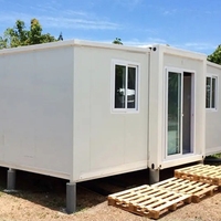 Maison modulaire pliable et extensible de 40 pieds sur 20 pieds, 3 chambres, préfabriquée, modèle conteneur extensible