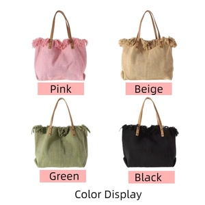 Sacs à bandoulière en toile personnalisables et réutilisables pour femme, doublure en polyester, fermeture ouverte 7 pouces, pour la plage et l'usage quotidien, vente en gros usine - Product Image 3