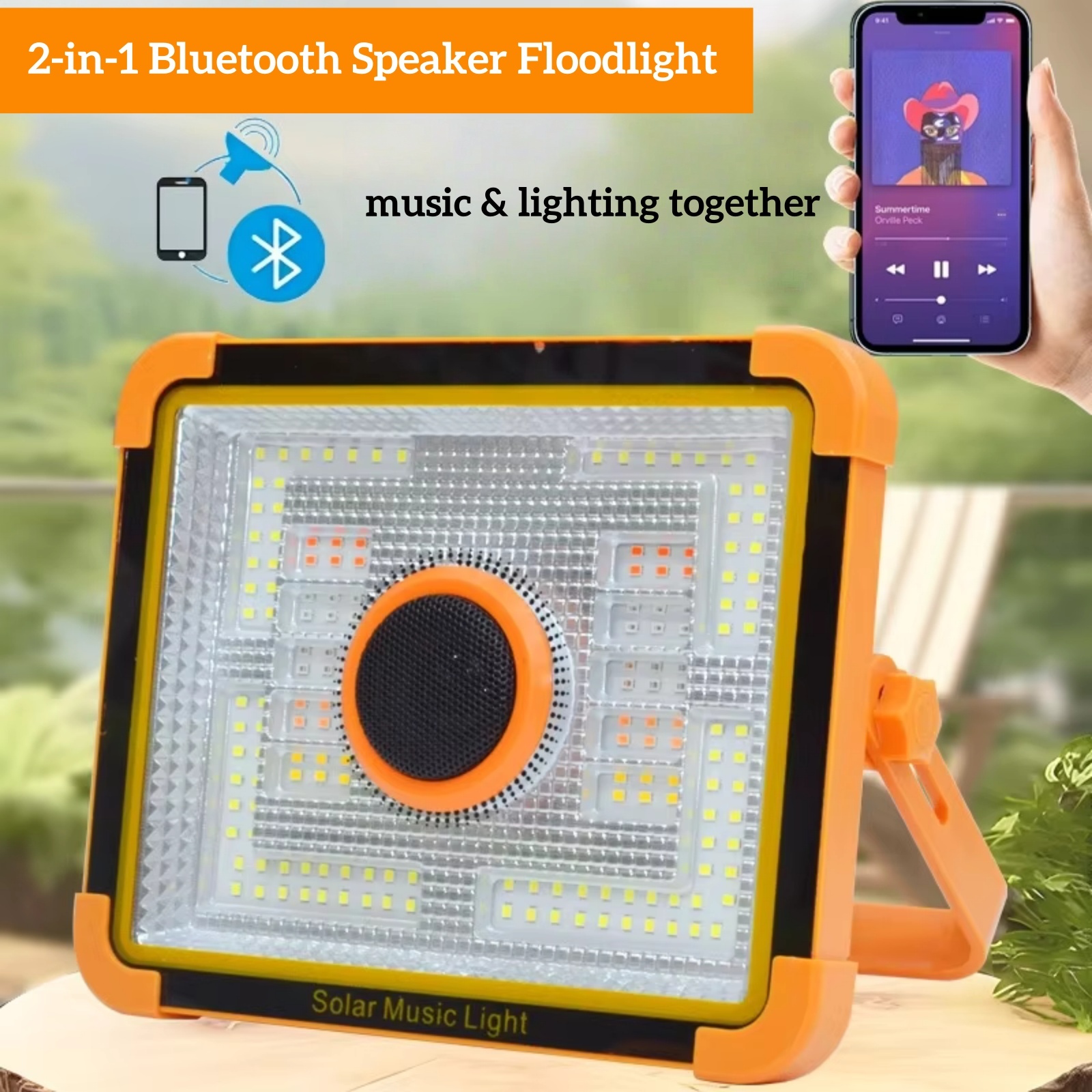 OTHC-PT-LYYL01 Solar LED Flood Light For Outdoor With Speaker Factory Direct OEM/ODM Waterproof Dimming USB Rechargeable Battery · image 3