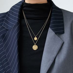 Trendy 2026 Charm <b>Necklaces</b> Minimalist Jewelry 316l Stainless Steel 18k PVD <b>Gold</b> Plated Round Pendant <b>Necklace</b> for Women - Product Image 5